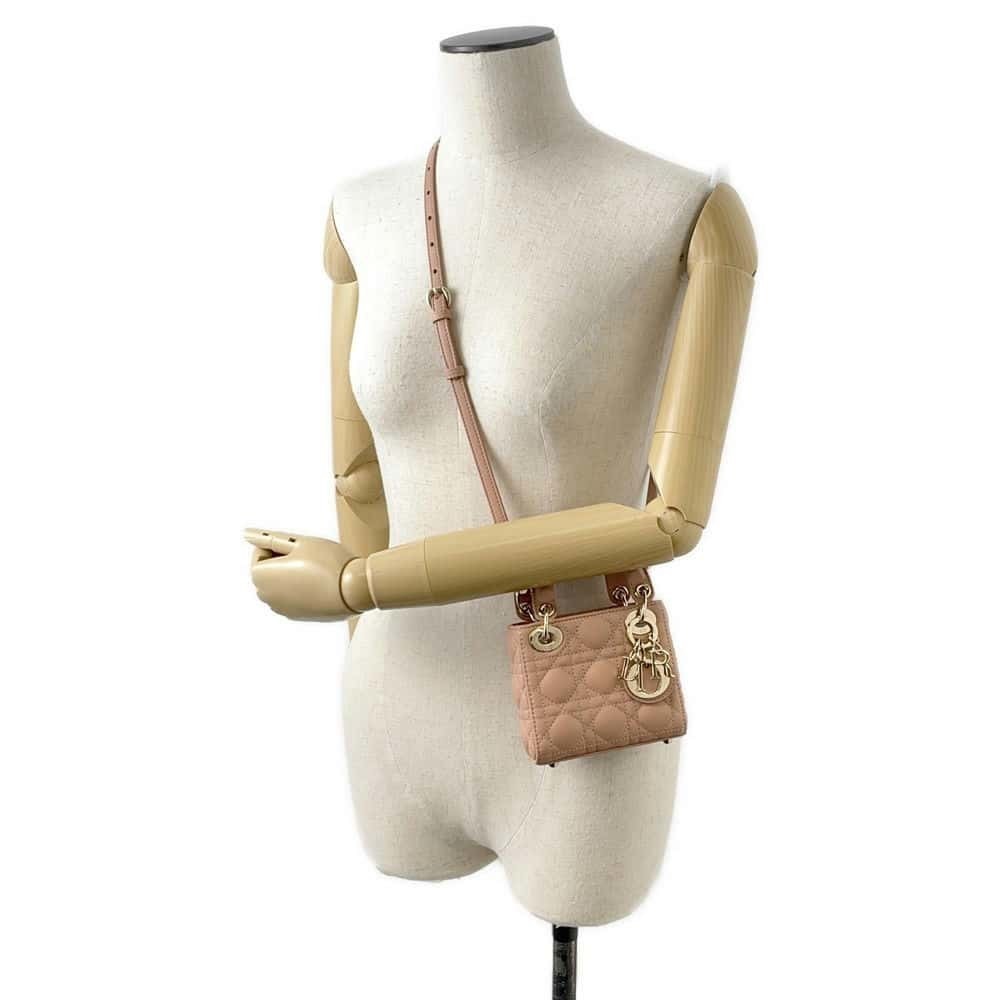 Christian Dior Lady Dior Cannage Micro Lambskin 2WAY Shoulder Bag Black - Picture 5 of 16